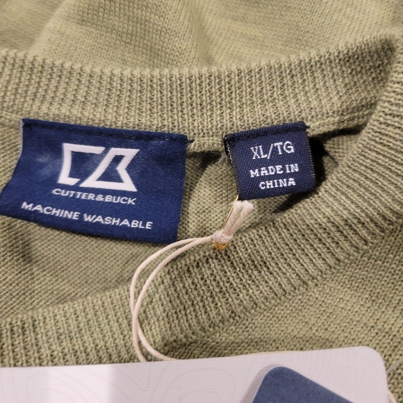 New cutter&buck men's size xl wool blend sweater vest in green - Picture 4 of 6